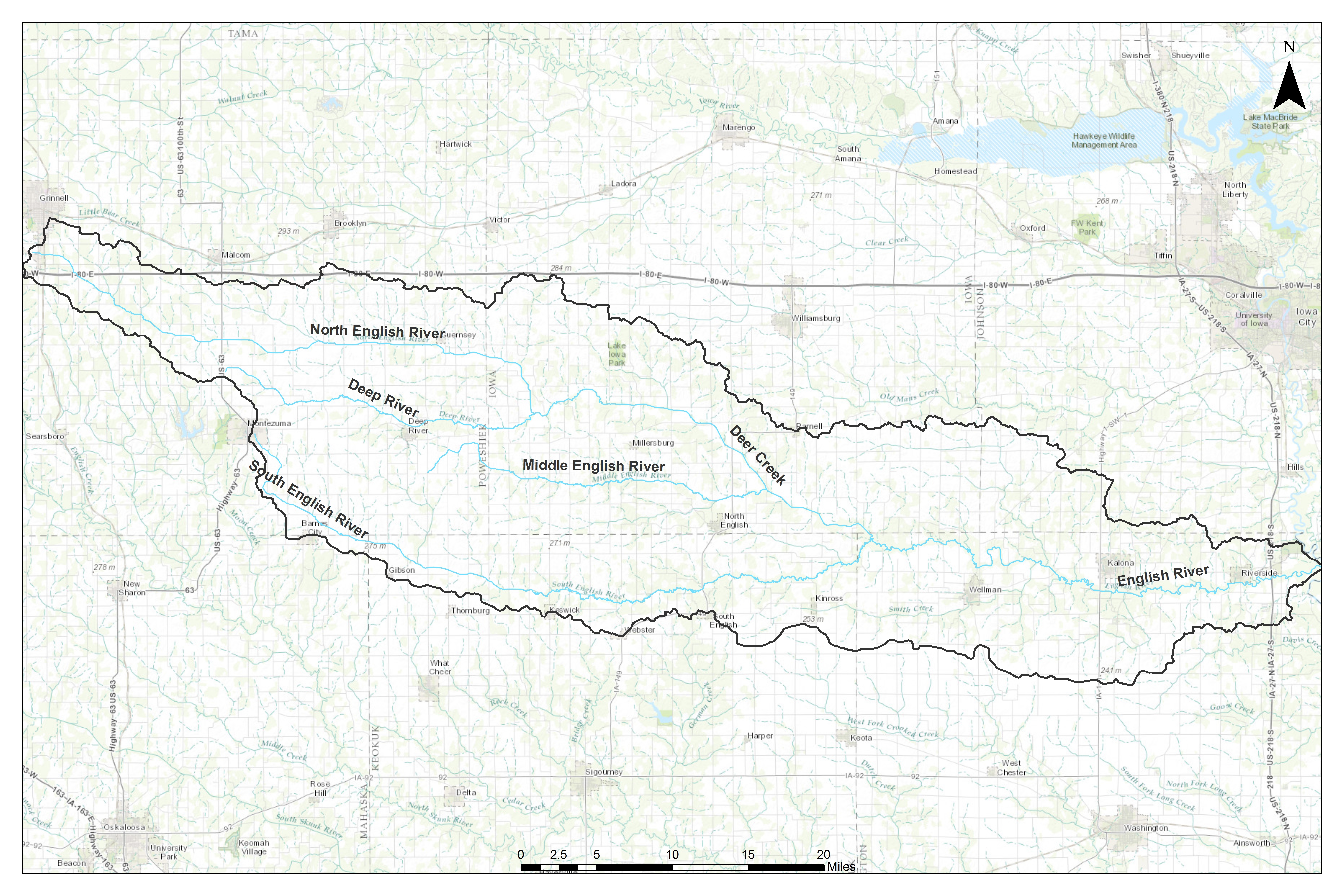 English River Watershed 4 Rivers Map for CWMP